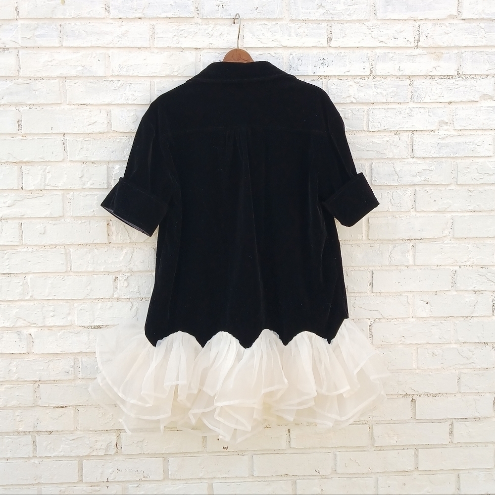 Sofie The Label Black Velvet Mini Dress Ruffle - Picture 6 of 6